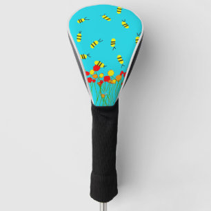 Couvre-club De Golf Bee Field bleu ciel Golf Driver Cover