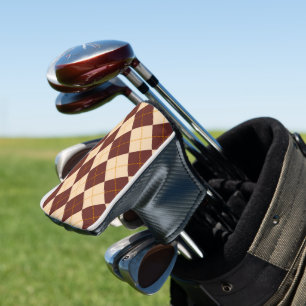 Couvre-club De Golf Beige Brown Automne Jacquard d'automne Diamant Mot