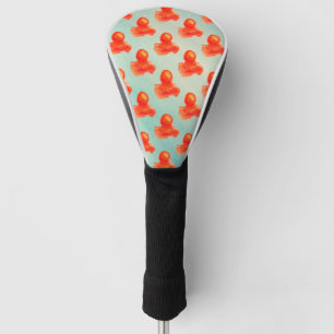 Couvre-club De Golf Belle Aquarelle Orange Jellyfish