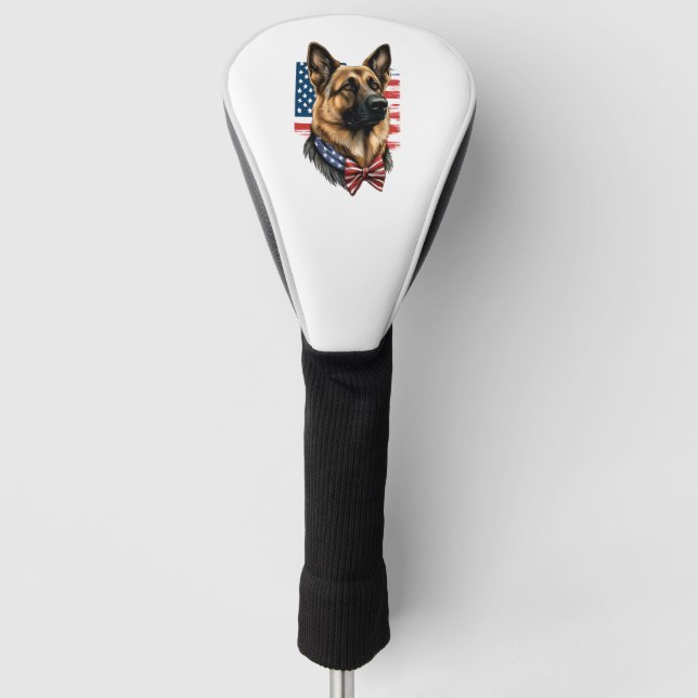 Couvre-club De Golf Berger allemand avec drapeau américain (Devant)