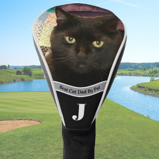 Couvre-club De Golf Best cat dad photo template custom black driver (Créateur téléchargé)