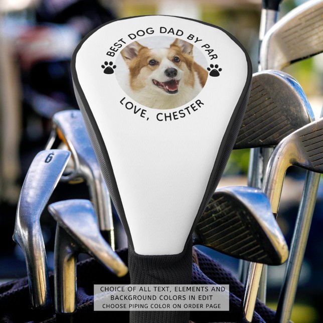 Couvre-club De Golf BEST CHIEN PAPA PAR PAR Photo Pawprints (Créateur téléchargé)