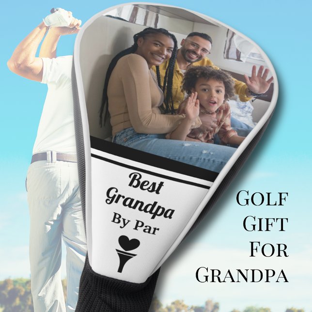 Couvre-club De Golf Best Grandpa By Par Photo Noir et blanc (Best Grandpa By Par Black and White Photo Golf Head Cover)