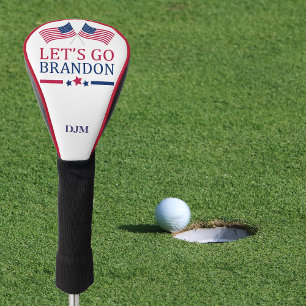 Couvre-club De Golf Biden Let's Go Brandon USA Drapeau Monogramme