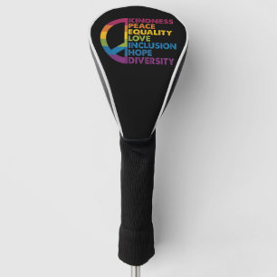 Couvre-club De Golf Bienveillance Paix Égalité Amour Inclusion Espoir 