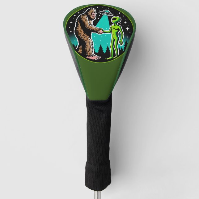 Couvre-club De Golf Bigfoot Alien Alliance - Funny Scifi Cryptid (Devant)
