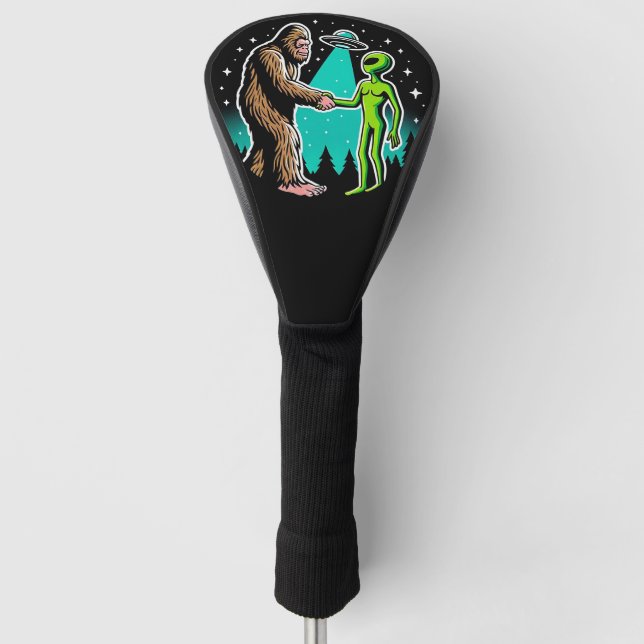 Couvre-club De Golf Bigfoot rencontre un Alien (Devant)
