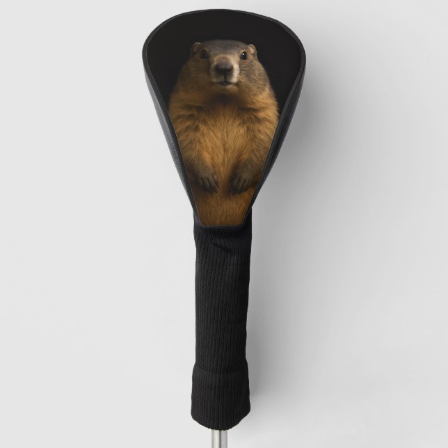 Couvre-club De Golf Black 4 Luxe Golf Driver Cover, Fluffy Marmot (Devant)