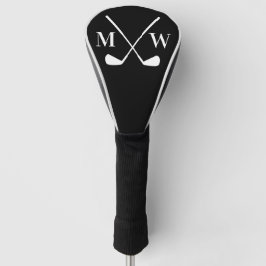 Couvre-club De Golf Black Initial Monogram