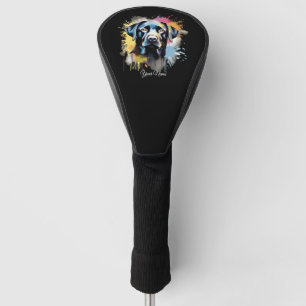 Couvre-club De Golf Black Lab Graffi Nom personnalisé Golf Head Cover