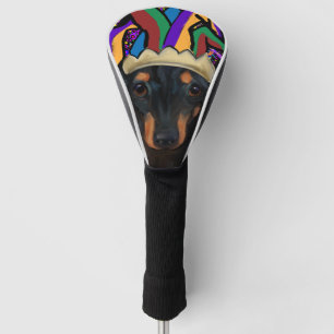 Couvre-club De Golf Black Long Haired Dachshund