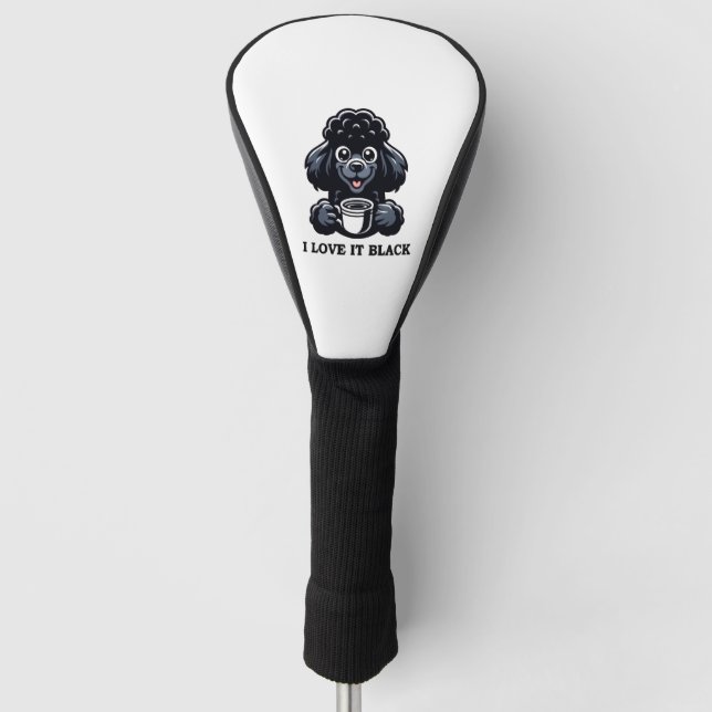 Couvre-club De Golf Black Poodle aime le café noir (Devant)
