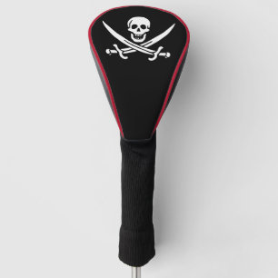 Couvre-club De Golf Blanc, Drapeau Pirate Calico Jack, Crâne & Cutlass