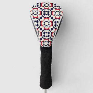Couvre-club De Golf Blanc rouge et bleu de luxe