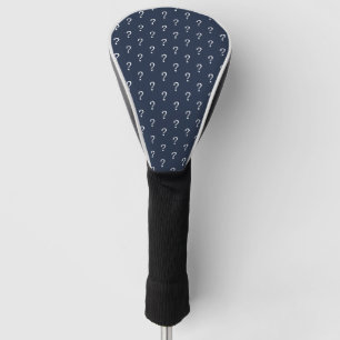 Couvre-club De Golf Bleu blanc Script Question Mark Enveloppement Papi