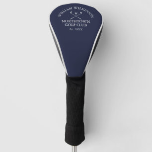Couvre-club de golf bleu marine et nom du membre