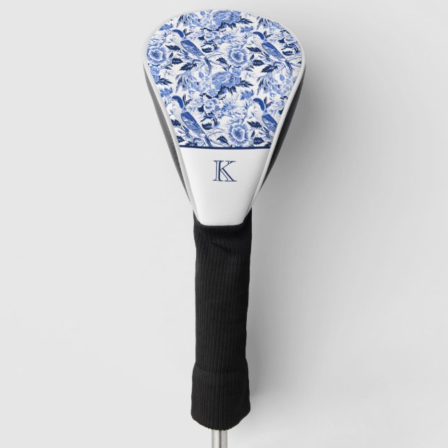 Couvre-club De Golf Blue Bird Chinoiserie Monogram  (Devant)
