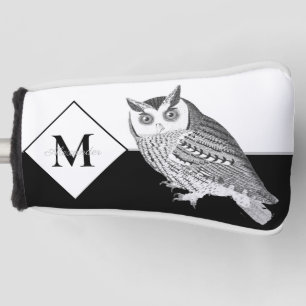 Couvre-club De Golf Blue Owl Grey Nom du monogramme Golf Head Cover
