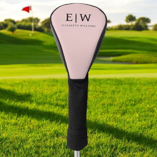 Couvre-club De Golf Blush Dusty rose moderne Script Girl Monogramme No