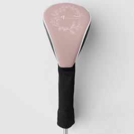 Couvre-club De Golf Blush Dusty rose moderne Script Girl Monogramme No