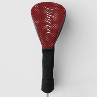 Couvre-club De Golf Boho Petits Points Cute Bourgogne Points