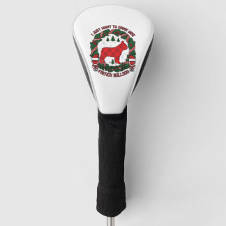 Couvre-club De Golf Boire du vin Bouledogue français Chien carreau rou