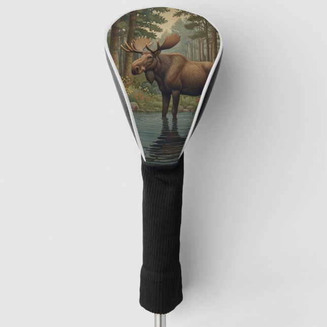 Couvre-club De Golf Bois boisé d'orignal rustique (Devant)