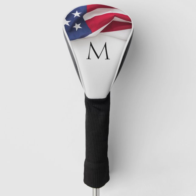 Couvre-club De Golf Bold American Flag Monogram (Devant)