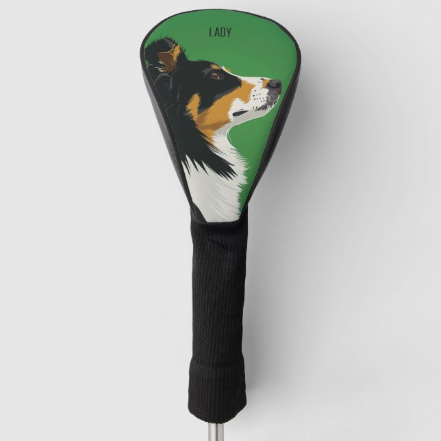Couvre-club De Golf Bordure Collie Chien (Devant)