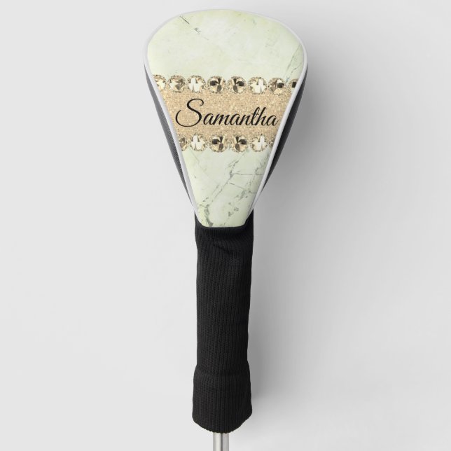 Couvre-club De Golf Boule de diamant en marbre vert (Devant)