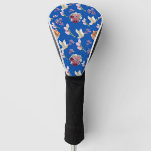 Couvre-club De Golf Bouquet de fleurs et colombe blanche