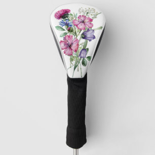 Couvre-club De Golf Bouquet Fleur sauvage aquarelle