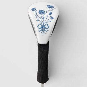 Couvre-club De Golf Bouquet Floral Avec Couvercle De Tête De Golf Bleu