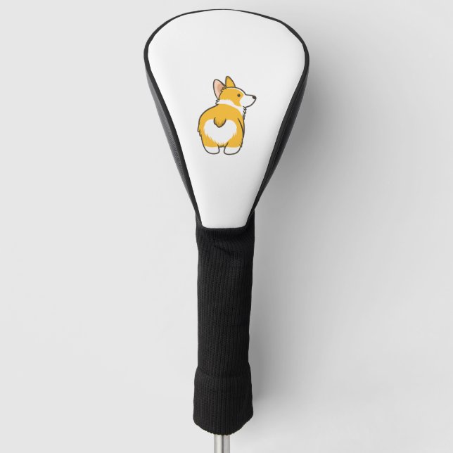 Couvre-club De Golf Bouton Coeur Corgi (Devant)