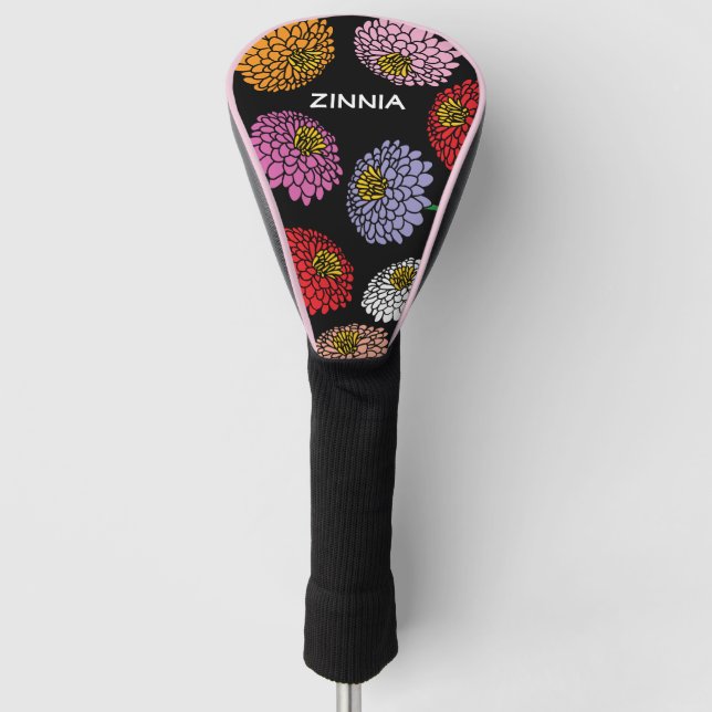 Couvre-club De Golf Bravo Zinnia imprimé fleur femmes personnalisées (Devant)