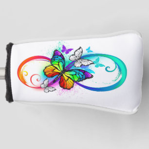 Couvre-club De Golf Bright infinity with rainbow butterfly