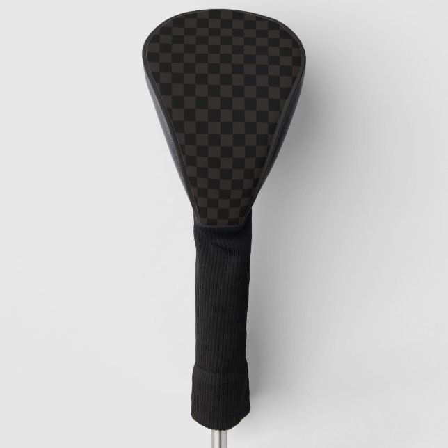 Couvre-club De Golf Brun/noir de luxe Checkered (Devant)