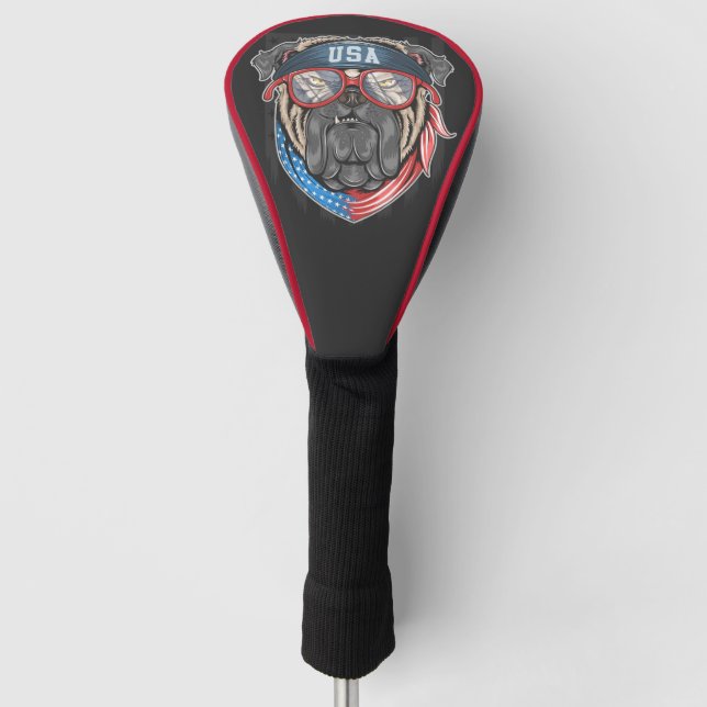 Couvre-club De Golf Bulldog américain (Devant)