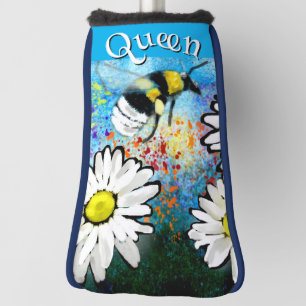 Couvre-club De Golf Bumble Whimsical Bee in Daisies Personnalisé