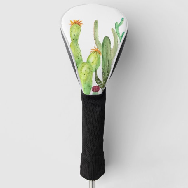 Couvre-club De Golf Cactus vert succulent désert aquarelle Cactus (Devant)