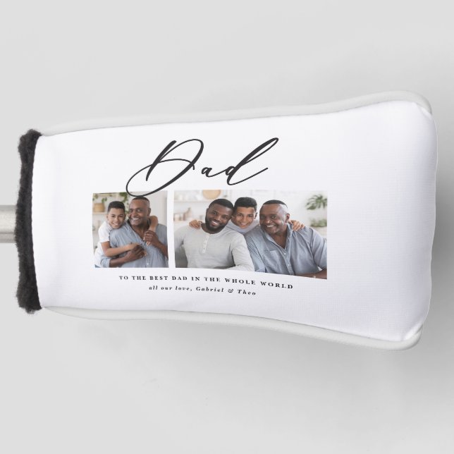 Couvre-club De Golf Cadeau minime de script multi photo moderne (Devant)