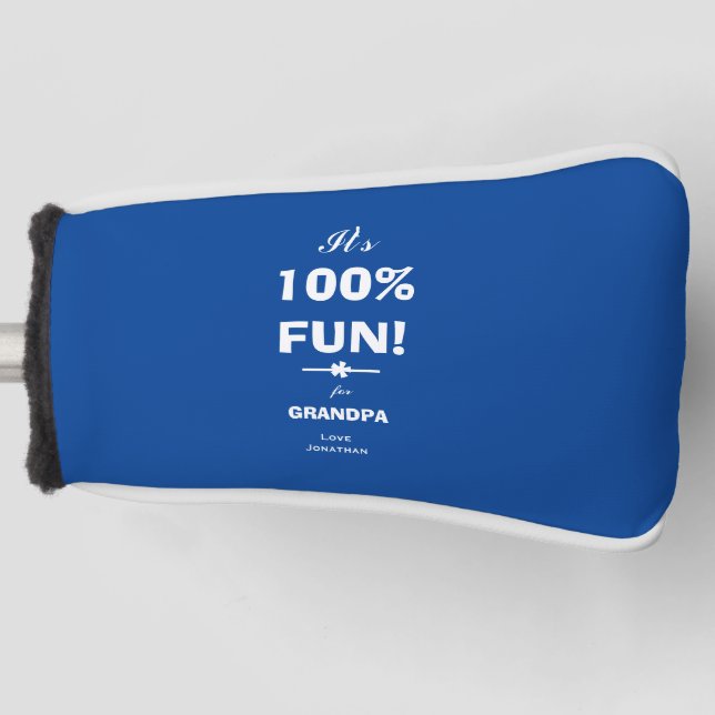 Couvre-club De Golf CADEAU POUR GRANDPA Nom Chic Script Classic (Devant)