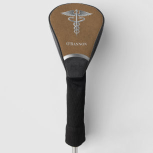 Couvre-club De Golf Caduceus Doctor Brown & Noir Personnalisé