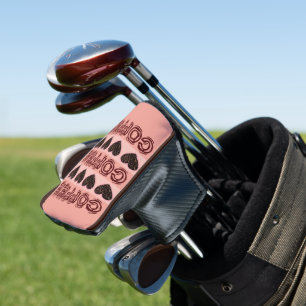 Couvre-club De Golf Café Girl Coeur Brown Golfeur rose