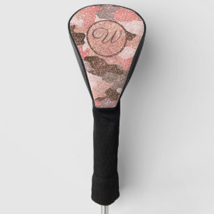 Couvre-club De Golf Camouflage Rose Gold Camo Parties scintillant Glam