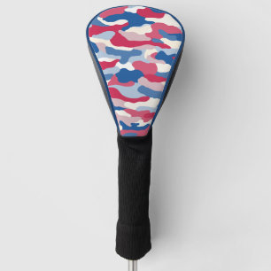 Couvre-club De Golf Camouflage rouge blanc et bleu