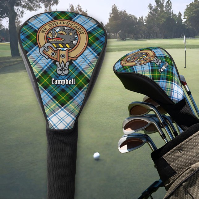 Couvre-club De Golf Campbell Crest au-dessus de Tartan (Créateur téléchargé)