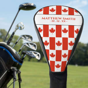 Couvre-club De Golf Canada Feuille d'érable Nom du Motif du drapeau ca