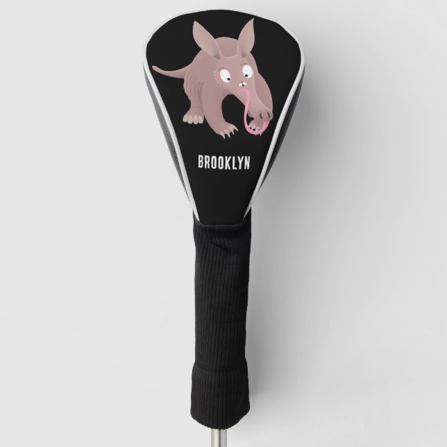 Couvre-club De Golf Caricature amusante de Aardvark (Devant)