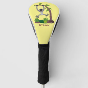 Couvre-club De Golf Caricature de bande de gibbon joyeux